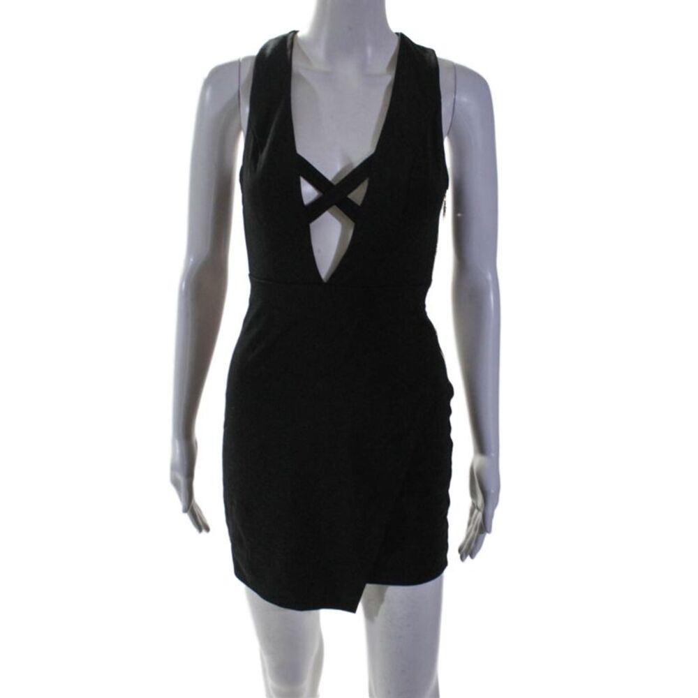 NBD X The Naven Twins Womens Stretch Strappy Sleeveless Mini Dress Black Size S